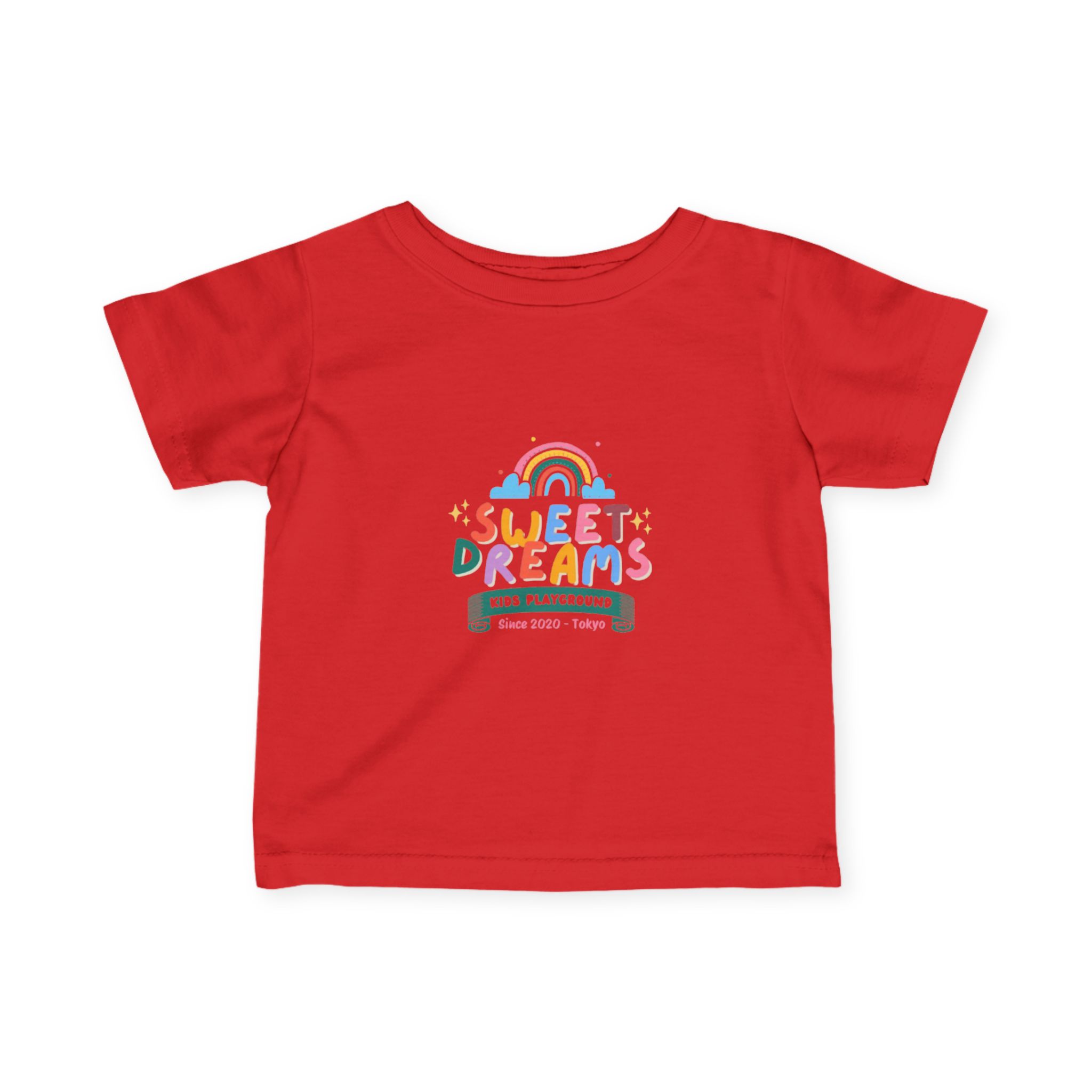 Sweet Dreams Kids Graphic Infant T-Shirt – Colourful Rainbow Playground Design - Image 49