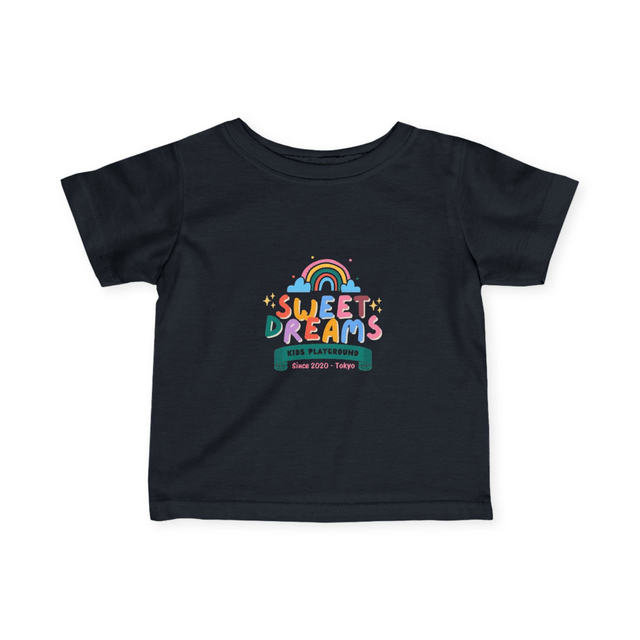 Sweet Dreams Kids Graphic Infant T-Shirt – Colourful Rainbow Playground Design - Image 34