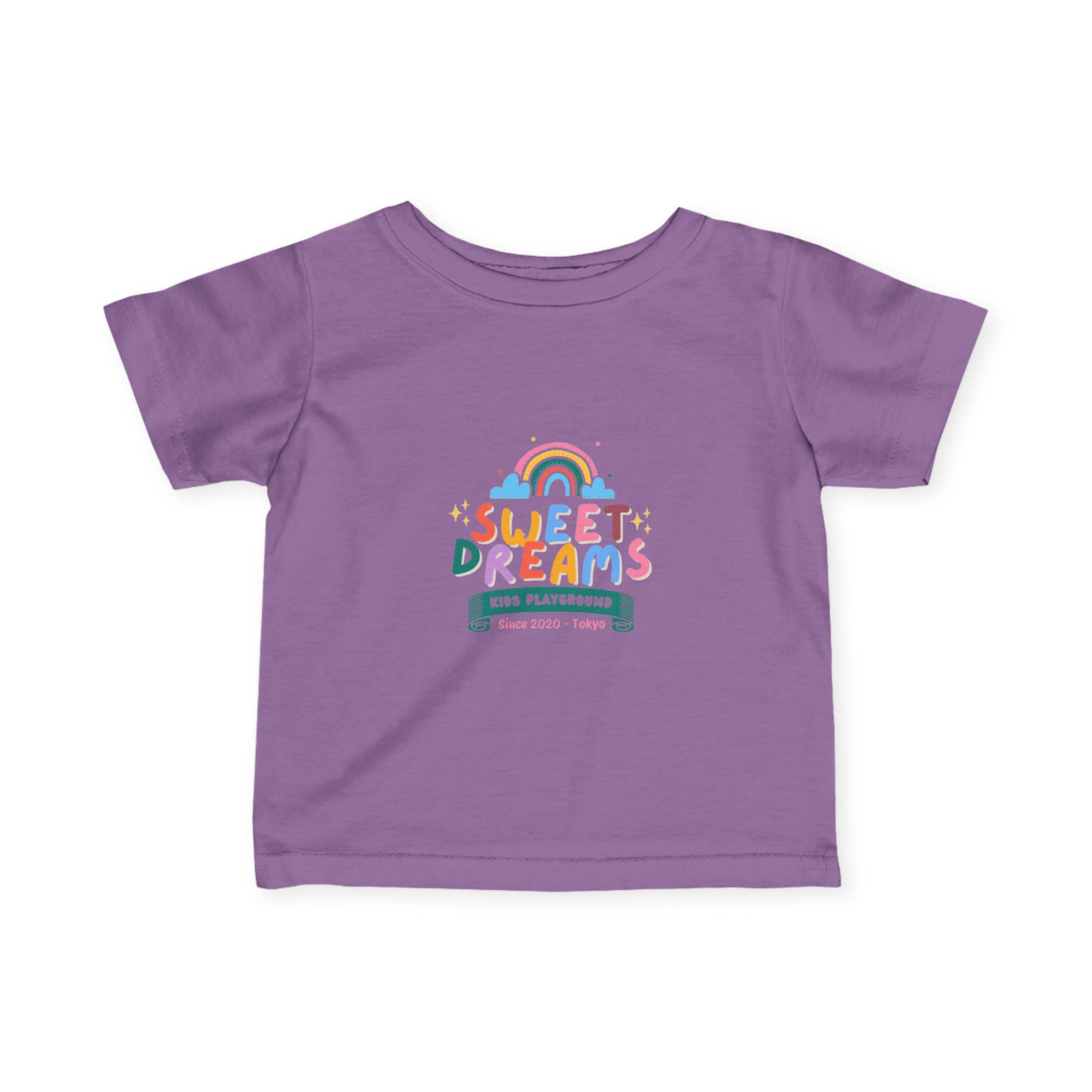 Sweet Dreams Kids Graphic Infant T-Shirt – Colourful Rainbow Playground Design - Image 40