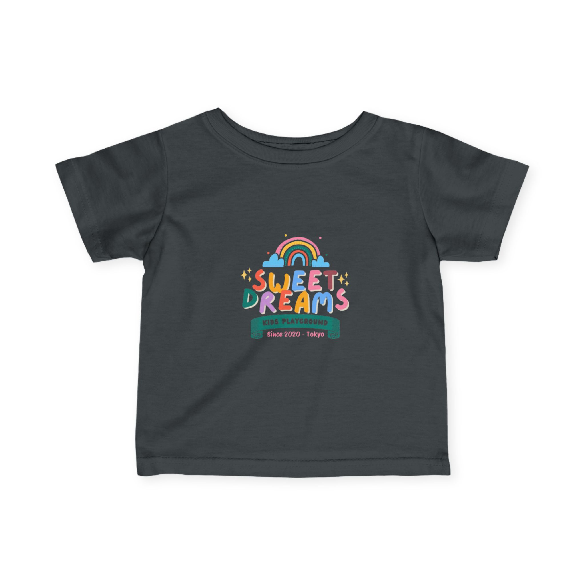 Sweet Dreams Kids Graphic Infant T-Shirt – Colourful Rainbow Playground Design - Image 28