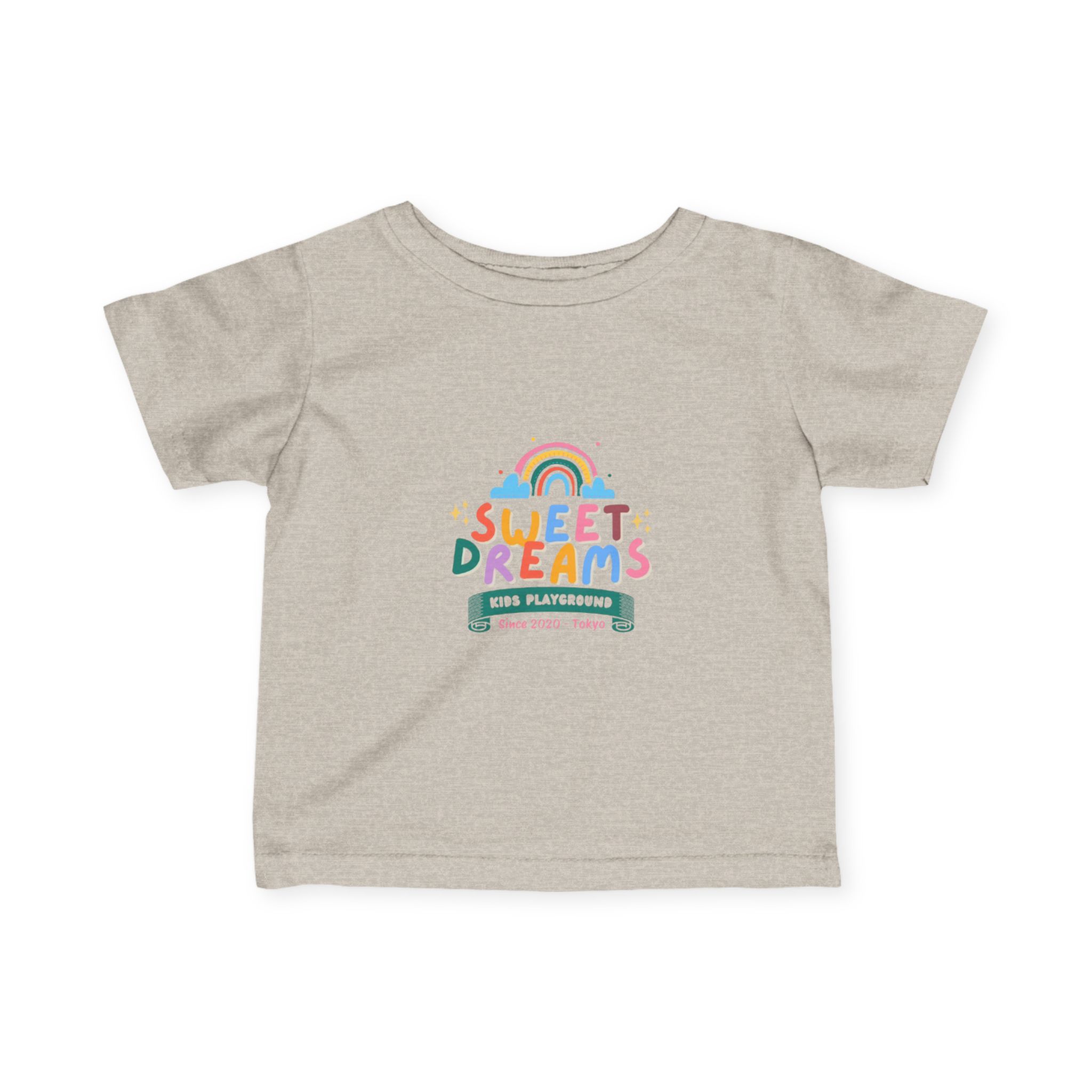 Sweet Dreams Kids Graphic Infant T-Shirt – Colourful Rainbow Playground Design - Image 4