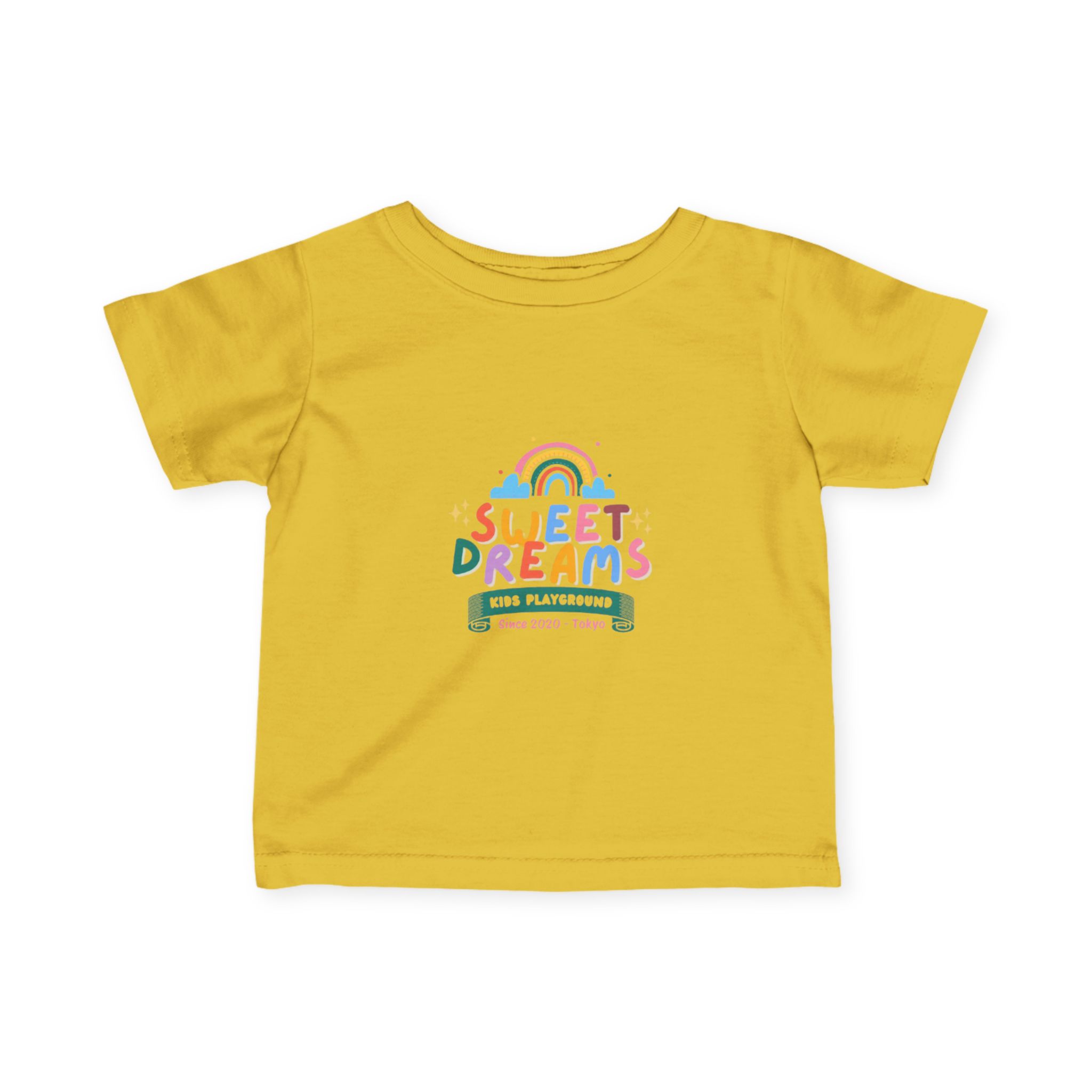 Sweet Dreams Kids Graphic Infant T-Shirt – Colourful Rainbow Playground Design - Image 13