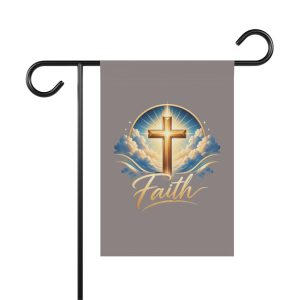 Faith Garden Flag – Inspirational Golden Cross Christian Outdoor Decorative Flag