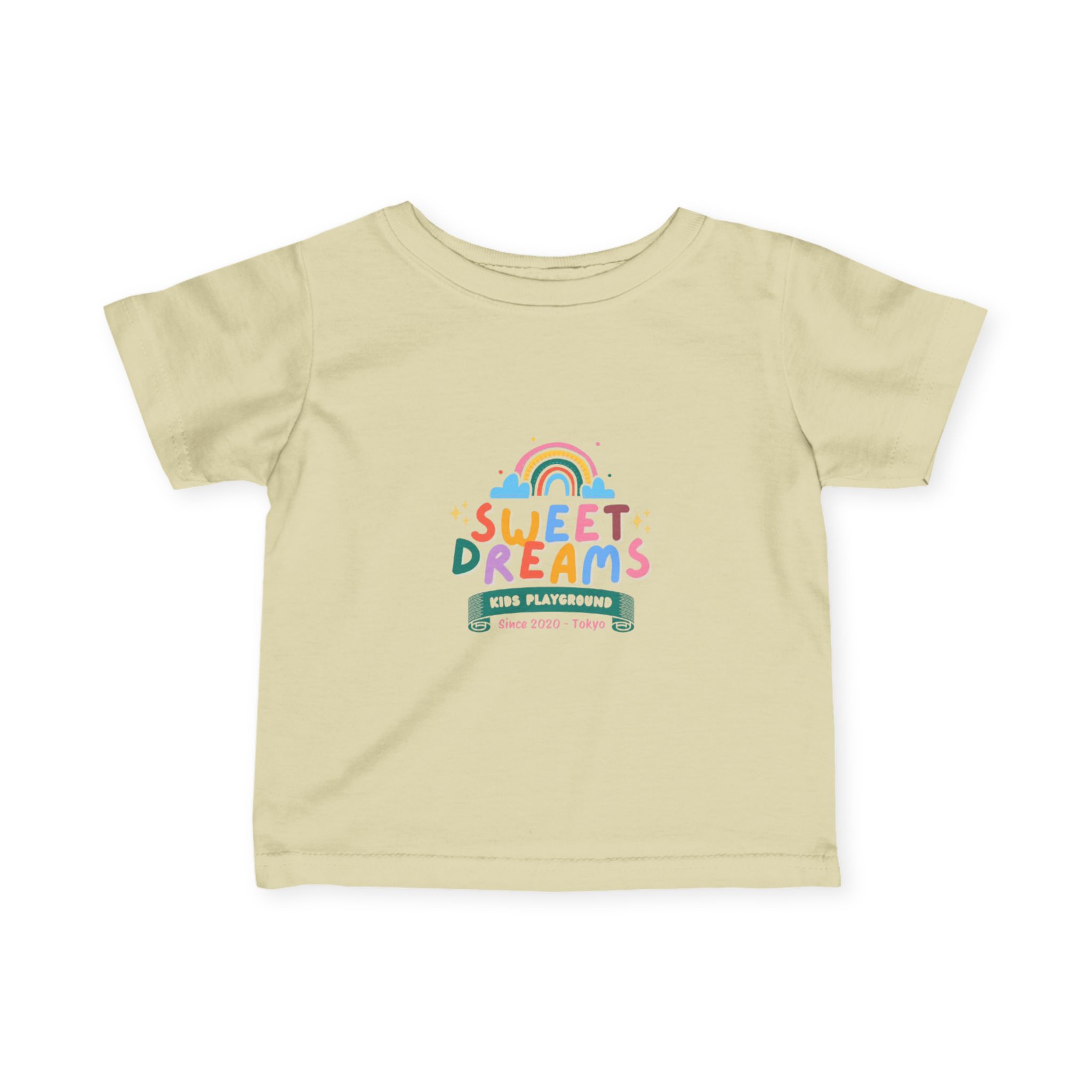 Sweet Dreams Kids Graphic Infant T-Shirt – Colourful Rainbow Playground Design - Image 10