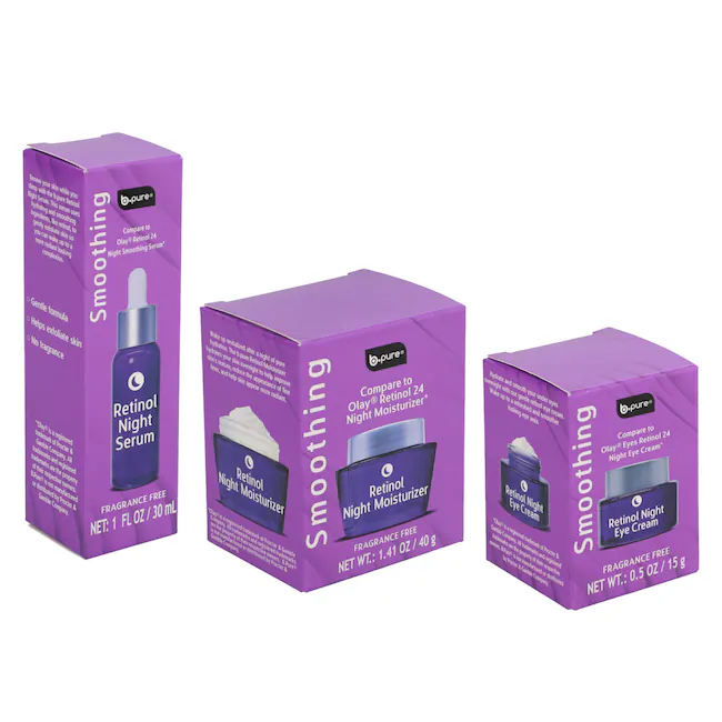 Smoothing Retinol Night Serum, Moisturizer and Eye Cream, Assorted Products - Image 2