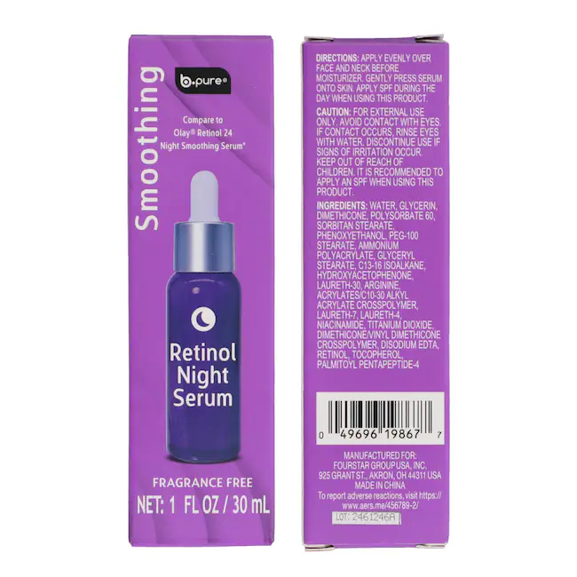 Smoothing Retinol Night Serum, Moisturizer and Eye Cream, Assorted Products - Image 4