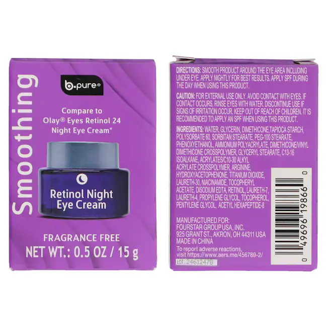 Smoothing Retinol Night Serum, Moisturizer and Eye Cream, Assorted Products - Image 5