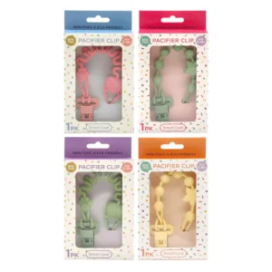 Silicone Pacifier Clip, Assorted Colors And Designs